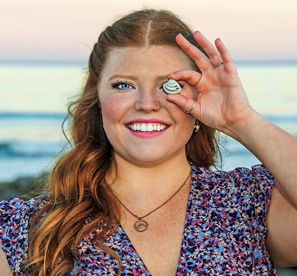 Sarah Elaine Hawkinson at the beach