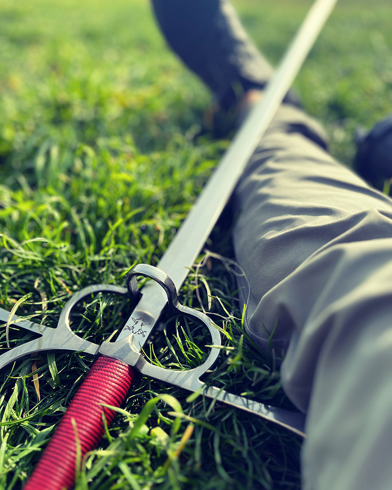 C. L. Clark and sword