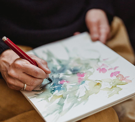 Try five minutes of quiet coloring before you write